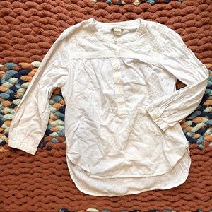 Lucky Brand White Button Peasant Top